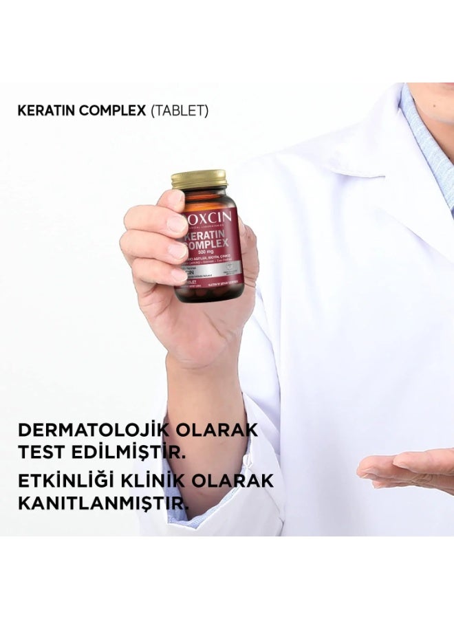 Bioxcin Forte Keratin Complex 500mg Hair Growth Supplement 60 Tablets Biotin Zinc - Image 2