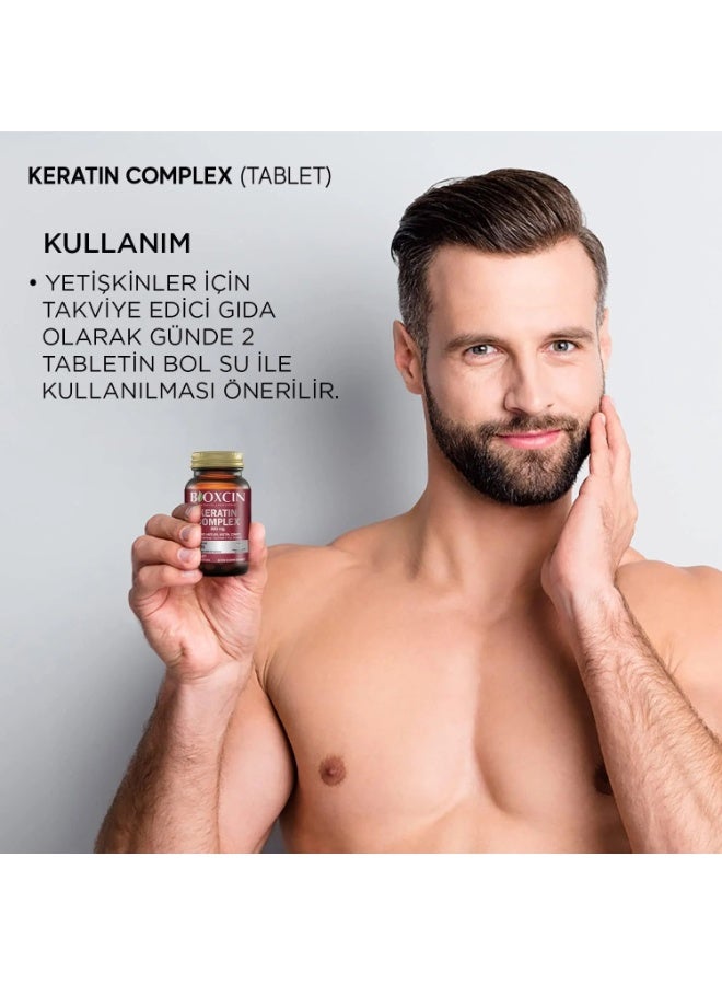 Bioxcin Forte Keratin Complex 500mg Hair Growth Supplement 60 Tablets Biotin Zinc - Image 3