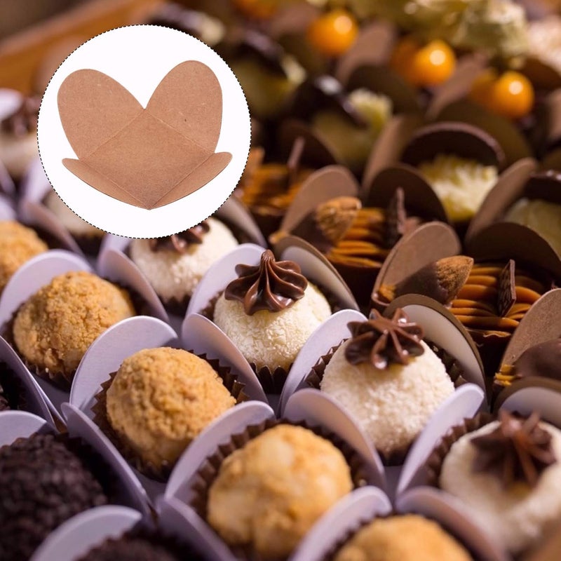 comfrt Cupcake Liners 100pcs Chocolate Truffle Wrappers Truffle Liners Truffle Cups for Baby Shower Bridal Shower Birthday Party Wedding Khaki Chocolate Liners - Image 3