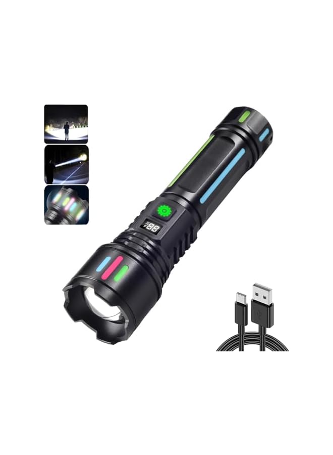 PROMASS Rechargeable Flashlights High Lumens, Led Handheld Flashlight with Fluorescent, Super Bright 12 Hours Long Life LED Flashlight with 5 Modes,IPX6, Zoomable Long Shot Flash Light for Home, Outdoor - Image 2