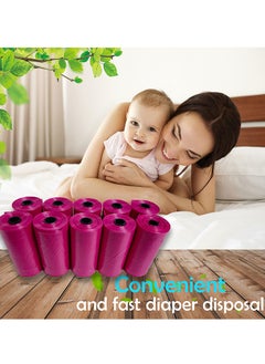Cute 'n' Cuddle Pack Of 15 Scented Disposal Bags For Babies, Dark Pink  - Image 5