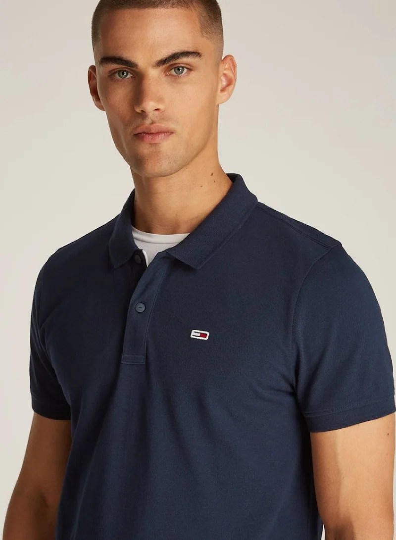 TOMMY JEANS Dark Night Navy Slim Fit Polo Shirt for Men | Best Price UAE