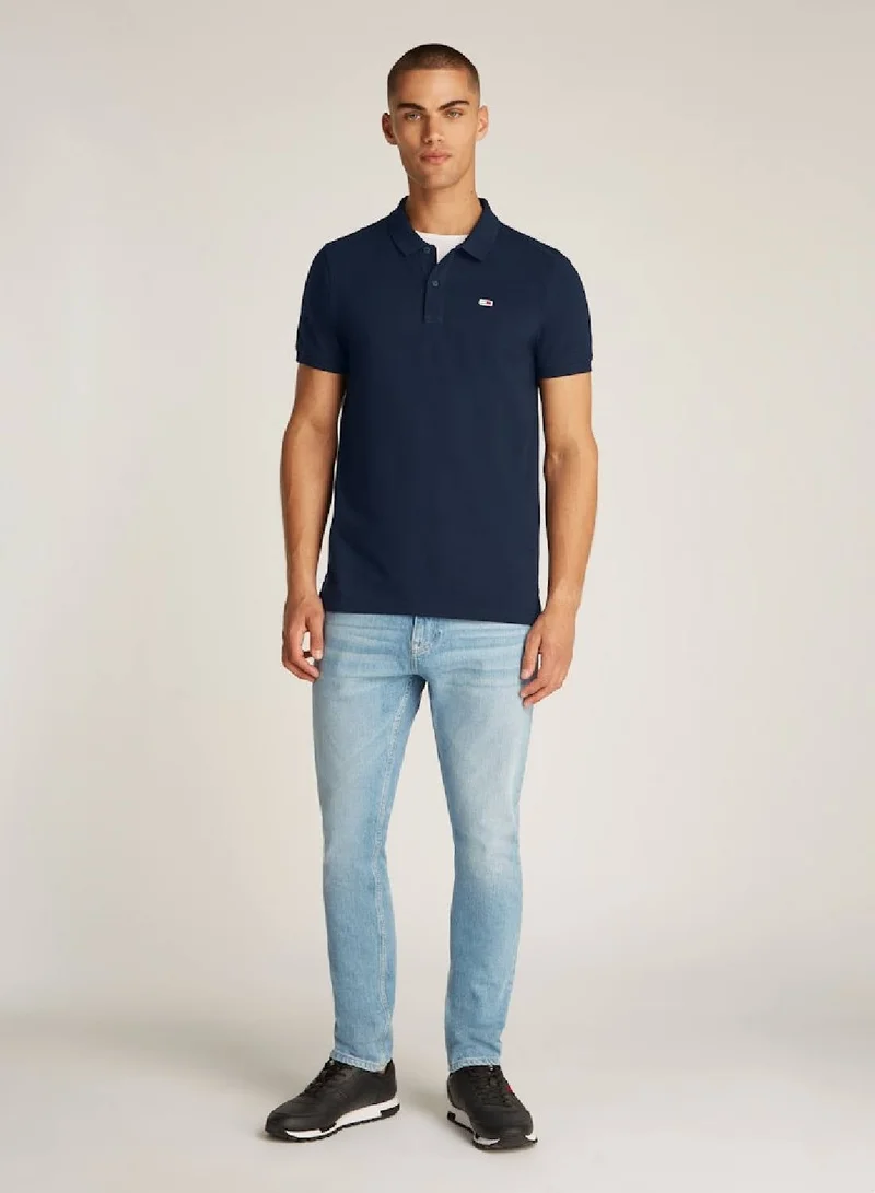 TOMMY JEANS Dark Night Navy Slim Fit Polo Shirt for Men | Best Price UAE