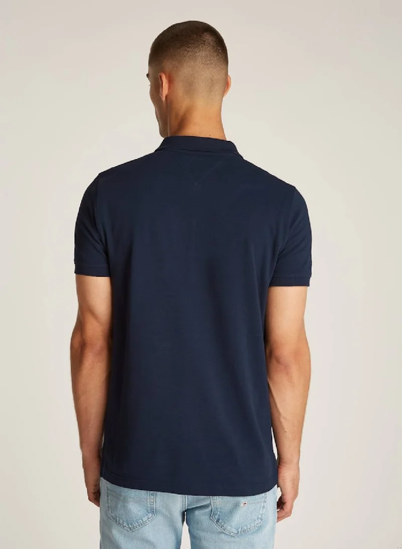 TOMMY JEANS Dark Night Navy Slim Fit Polo Shirt for Men | Best Price UAE