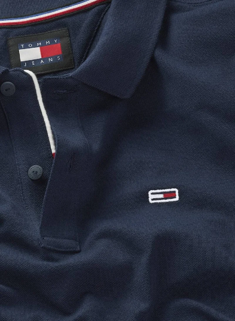 TOMMY JEANS Dark Night Navy Slim Fit Polo Shirt for Men | Best Price UAE