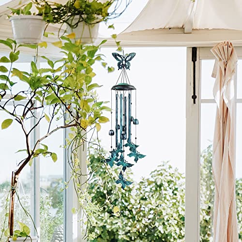 Yiiwinwy Butterfly Wind Chimes for Outside Large Aluminum Tubes Outdoor Decorations for Patio, Garden, Porch, Memorial Bells Gift - Image 4