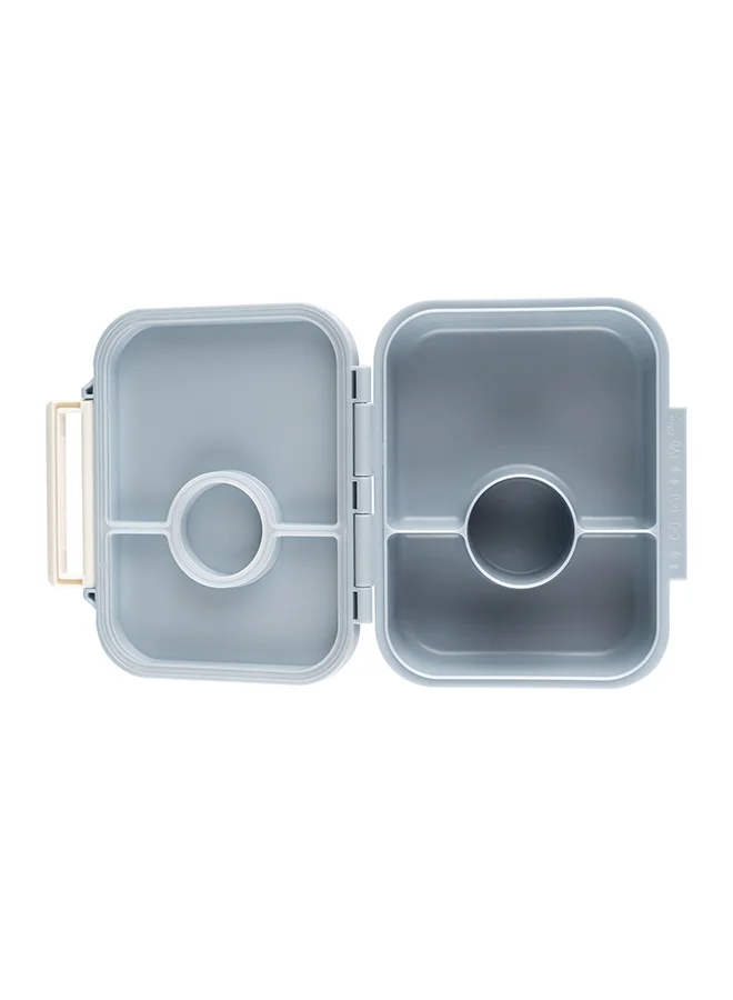 Citron Tritan Snackbox With 3 Compartments For Kids, Leak Proof And Bpa Free - Spaceship Dusty Blue