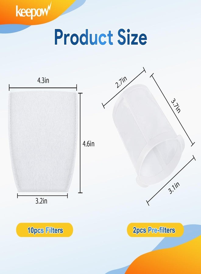 KEEPOW Cloth Vacuum Filters Compatible with Makita T-03193 443060-3, Replacement Filters Compatible with Makita Cordless Vacuum Models XLC02ZB, XLC02ZW, XLC02RB1W, XLC02R1B, LC01Z, BCL180W, 10+2 Pack - Image 4