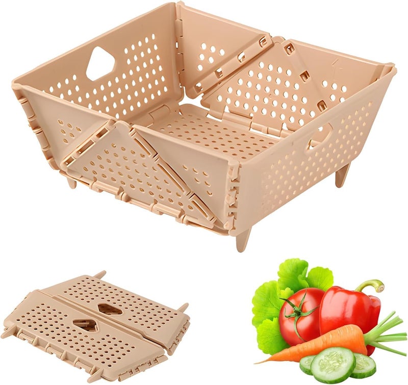 MINTOX Collapsible Strainers and Colanders for Kitchen Foldable Food Strainers with Handle Plastic Drain Basket for Pasta Fruit Vegetables - Image 2