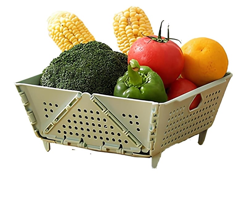 MINTOX Collapsible Strainers and Colanders for Kitchen Foldable Food Strainers with Handle Plastic Drain Basket for Pasta Fruit Vegetables - Image 1