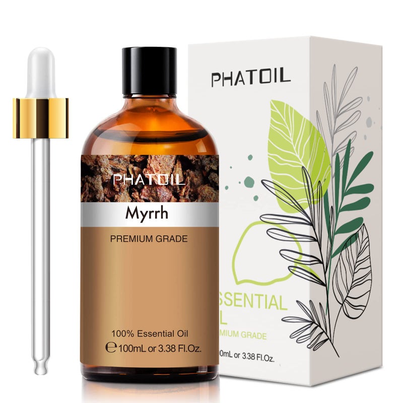 PHATOIL Myrrh 3.38fl.oz Essential Oil, PHATOIL Pure Aromatherapy Oils for Diffuser, Humidifier, Perfect for DIY Soap, Candle, Bath Bombs Making(100ml) - Image 1