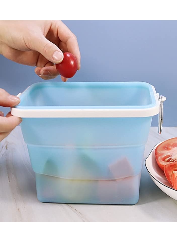KASTWAVE أكياس سيليكون قابلة لإعادة الاستخدام - مقاومة للتسريب ومحمية من الهواء، آمنة للاستخدام في الميكروويف وغسالة الصحون، أكياس غذائية سيليكون قابلة لإعادة الاستخدام، أكياس تخزين سيليكون، آمنة للاستخدام في الفريزر والفرن والميكروويف وغسالة الصحون (1.5 لتر) (أزرق) - Image 5