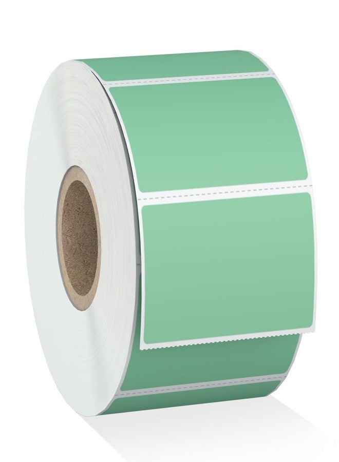 Misofuki 2.25" x 1.25" Green Direct Thermal Barcode Labels 1000 Pcs for Zebra ZD410 ZD411 LP2824, 2-1/4x1-1/4 1 Roll Waterproof Strong Adhesive Perforated Return Address Labels Used with Rollo MUNBYN - Image 1