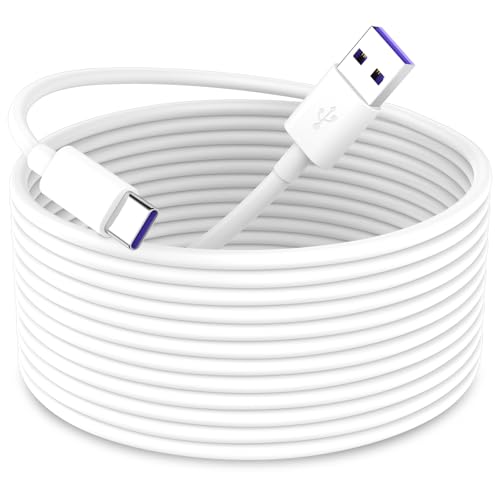 iMangoo USB A to USB C Power Cable for CCTV Camera 16FT Type C Long Power Extension Cord for TapoTPLink for XiaomiMi for eufy Security Camera Outdoor Indoor Cord with 10 Wire Clips Nails White - Image 1