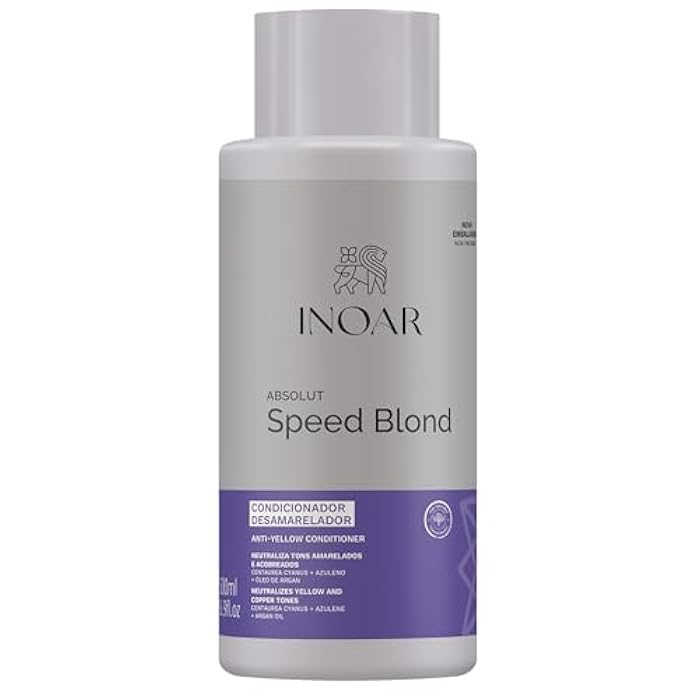 INOAR Absolut Speed Blond Conditioner with Argan Oil for Blonde & Gray Hair, with Tone Neutralization & Hydration, 16.9 fl.oz - Image 1