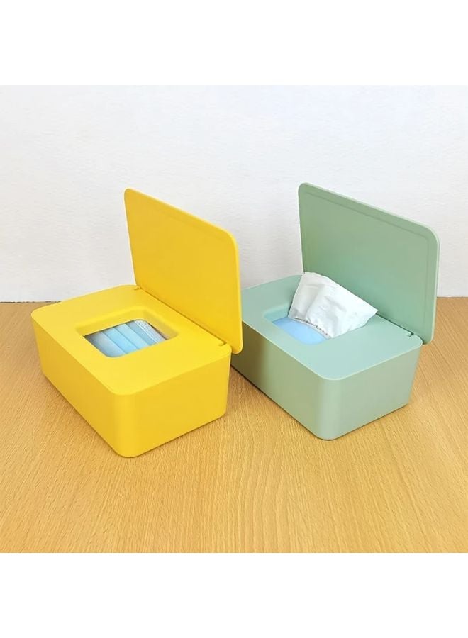 موزع المناديل البيضاء الرطبة بلاستيك شفاف مقاوم للغبار قابل للغسل يحافظ على نضارة المناديل للمكتب المطبخ الحمام - Image 2