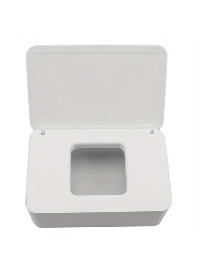 موزع المناديل البيضاء الرطبة بلاستيك شفاف مقاوم للغبار قابل للغسل يحافظ على نضارة المناديل للمكتب المطبخ الحمام - Image 1