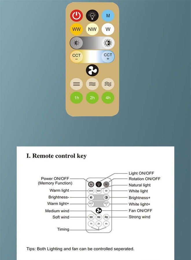 Loquat 48W Chandelier Profile Ceiling Fan with Lights Remote Control  Mute Ceiling Fan Remote Controllable For Bedroom Living Room - Image 3