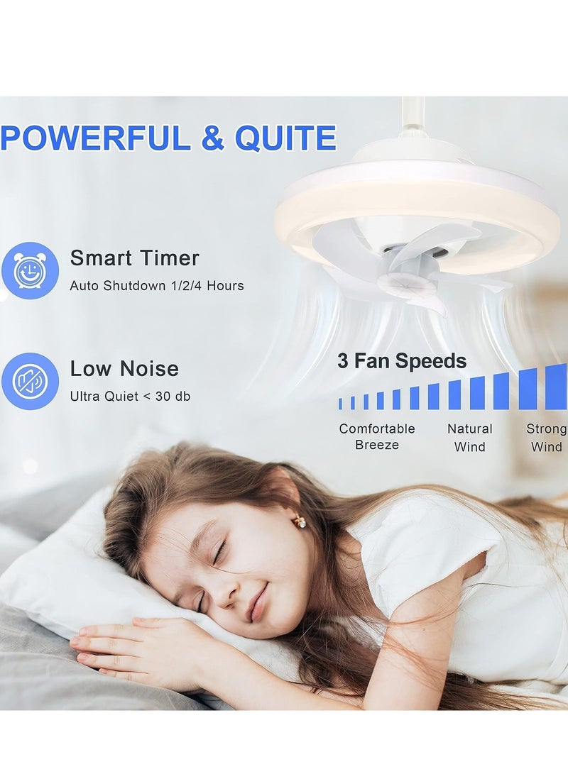 Loquat 48W Chandelier Profile Ceiling Fan with Lights Remote Control  Mute Ceiling Fan Remote Controllable For Bedroom Living Room - Image 4