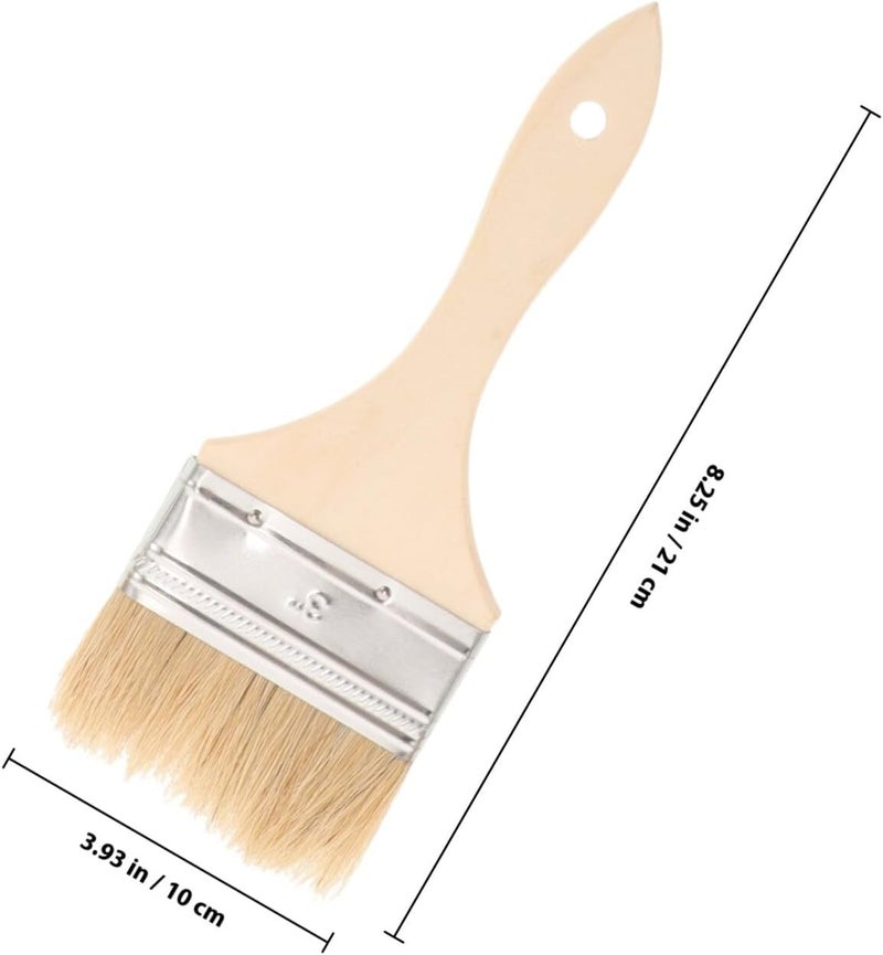 7pcs Flat Tip Paintbrush Set with Natural Bristle and Wooden Handle, Small Oil and Acrylic Paint Brushes for Artists and DIY Painting Supplies, Suitable for Water-Based - Image 2