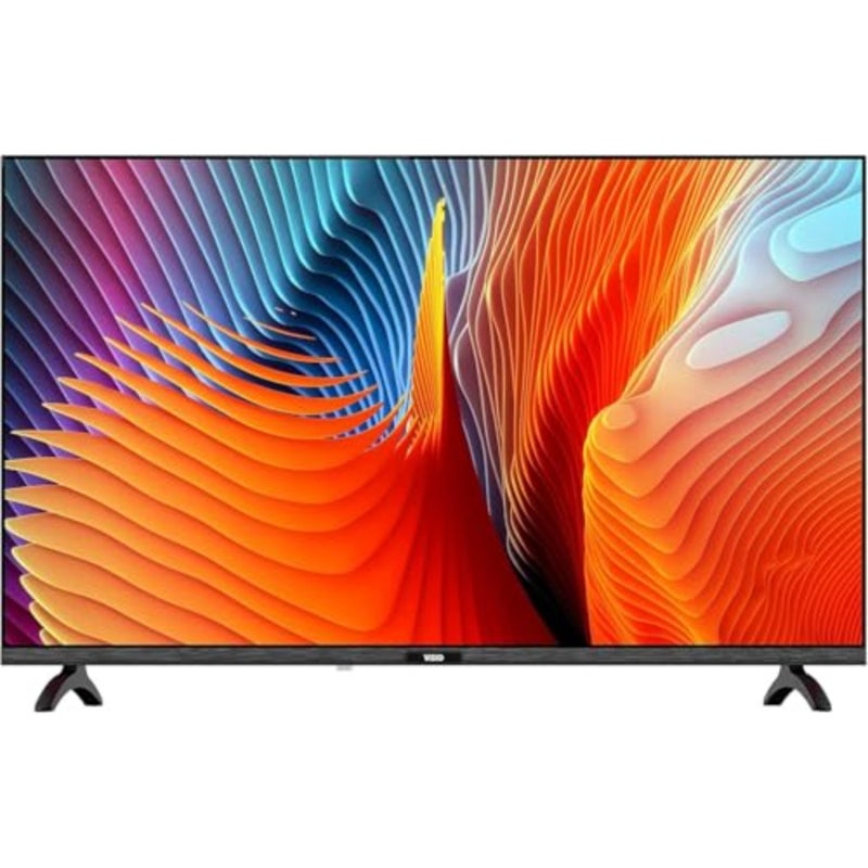 Home entertainment: Black frameless 1080p LED smart TV with Android OS, Wi-Fi, E-Share casting, Google Assistant support, includes 2 remotes and wall mount - Image 1