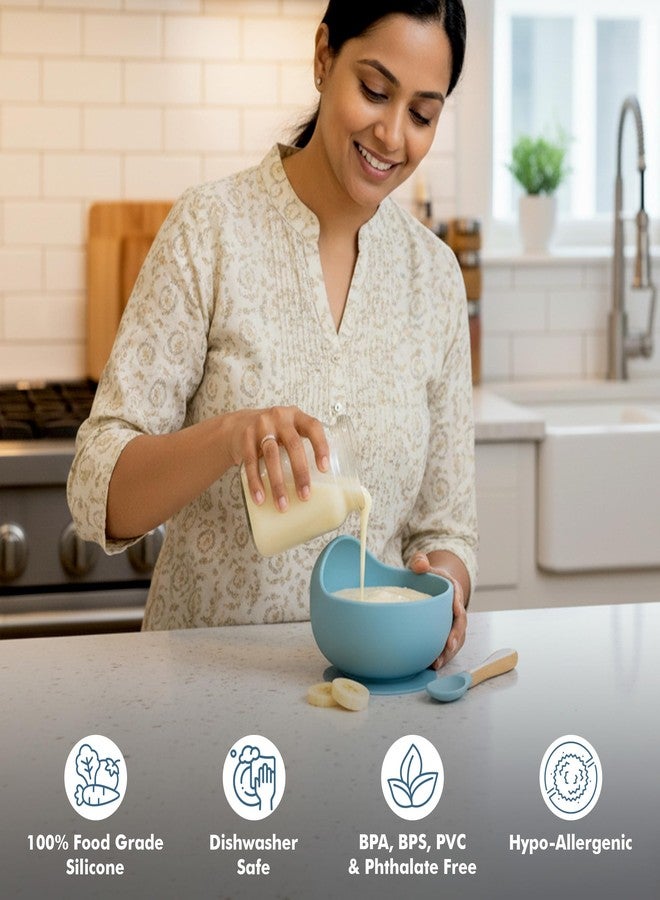 BE'BE' BURP Bebe Burp 2 Piece Microwave Friendly Silicone Baby Feeding Set - Bowl - Spoon - Make Mealtime Fun and Easy for Your Little One - Portable and Diaper Bag Friendly - Baby Feeding Product - Image 3