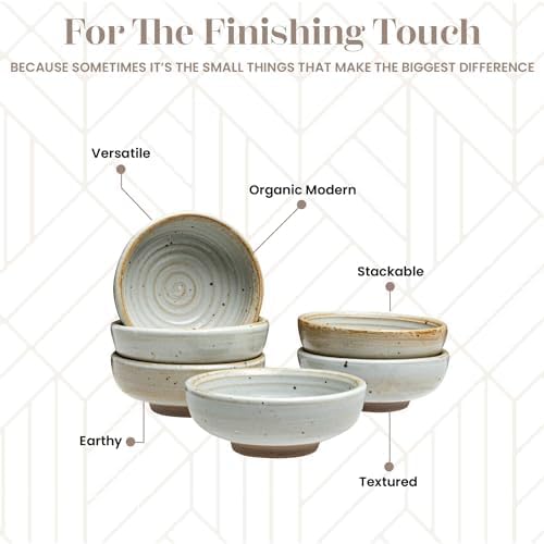 Vikko Vikko Small Dipping Bowls Set of 4 Mini Soy Sauce Dish 3 Stoneware Dipping Sauce Cups Pinch Bowls Decorative Sauce Bowls for Dips Condiments Charcuterie Boards Microwave and Dishwasher Safe - Image 2