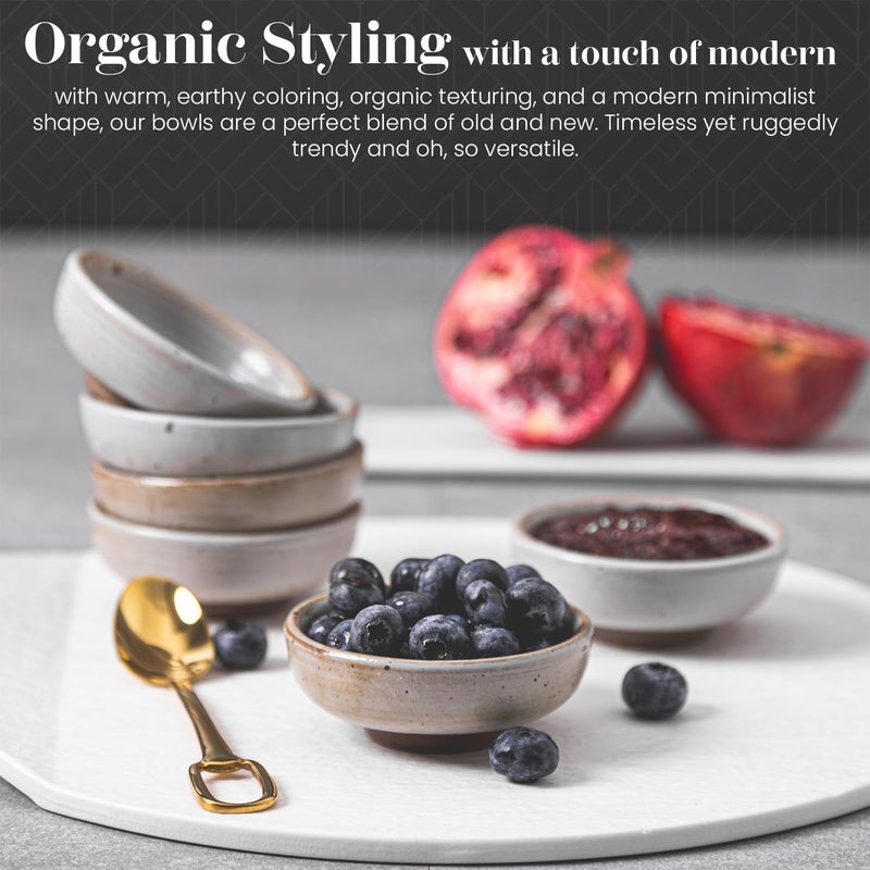 Vikko Vikko Small Dipping Bowls Set of 4 Mini Soy Sauce Dish 3 Stoneware Dipping Sauce Cups Pinch Bowls Decorative Sauce Bowls for Dips Condiments Charcuterie Boards Microwave and Dishwasher Safe - Image 5
