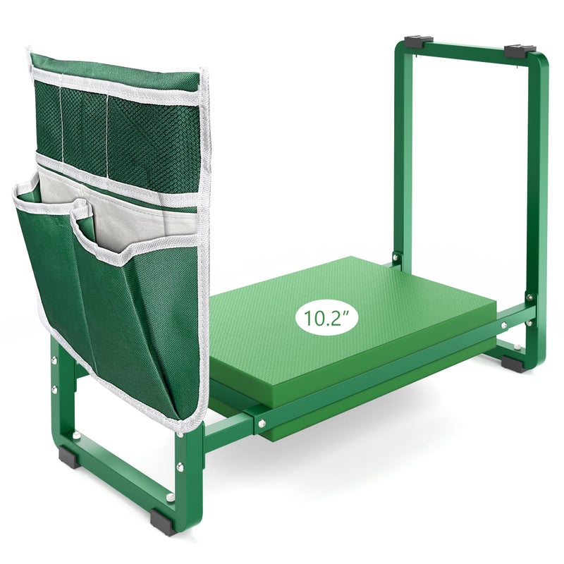 FLINTER Garden Kneeler and Seat, 10.2" Wider Heavy Duty Thick Gardening Bench for Kneeling and Seat - Multifunctional Kneeler Bench, Gardening Gifts for Women, Seniors Grandparents, Green - Image 1