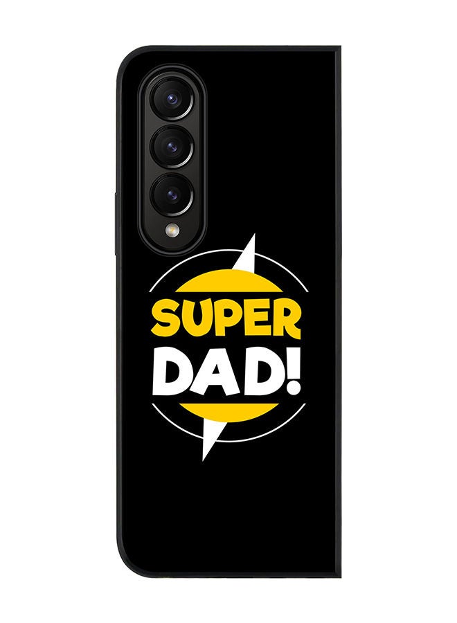 Stylizedd حافظة حواف سوداء متينة لهاتف سامسونج جالاكسي زد فولد4 - سوبر داد - Image 1