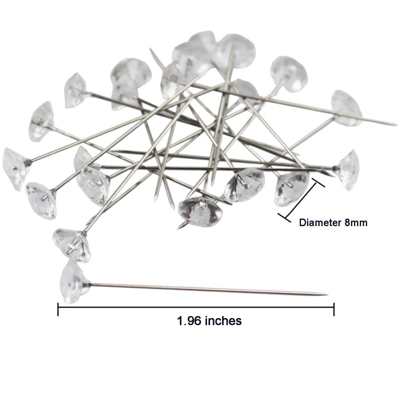 Arlai 2pcs 7.1" Bridal Bouquet Stand Wedding Bridal Bouquet Holder Foam Flower Handles (Green+White), with 50pcs Bouquet Pin Brooch Flower Pin Teardrop Pearl Head Pin for Bride Artificial Flower - Image 3