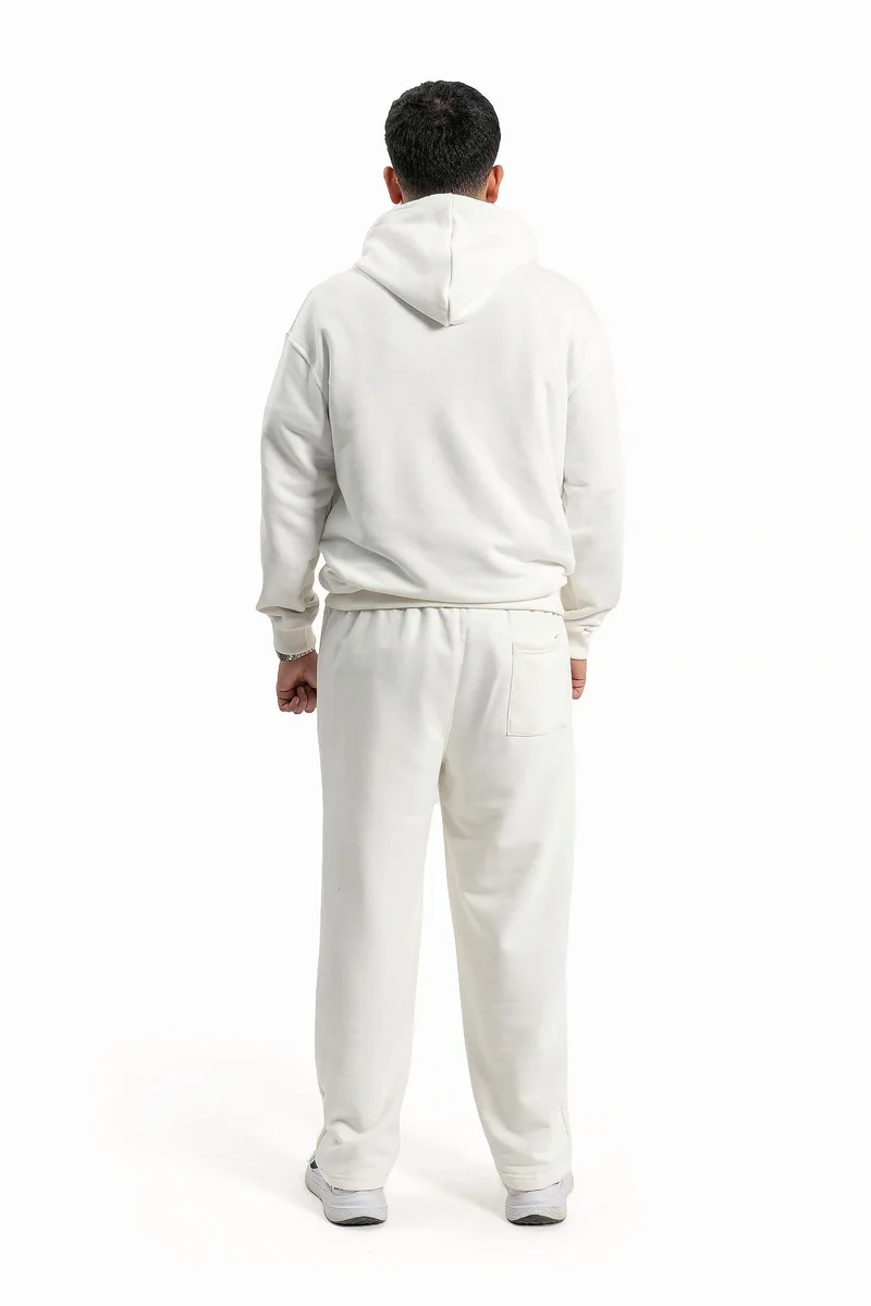 Wecre8 Men White Hoodie and Pants Set by WECRE8