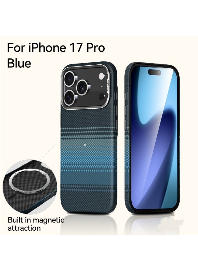 جراب لهاتف iPhone 17 Pro Max مقاس 6.9 بوصة مع زر للتحكم في الكاميرا، متوافق مع MagSafe، جراب فائق النحافة مع إحساس باللمس بدون غطاء، مصنوع من ألياف الأراميد 1500D، لون Moonrise - Image 5