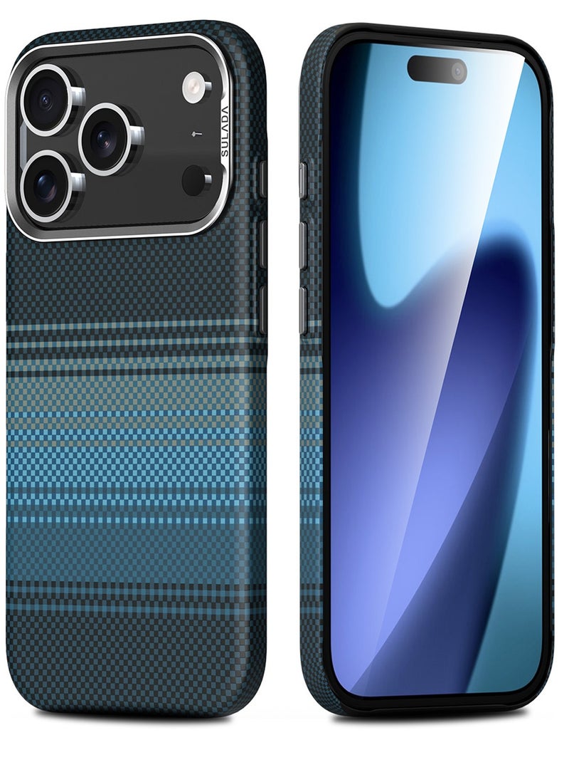 جراب لهاتف iPhone 17 Pro Max مقاس 6.9 بوصة مع زر للتحكم في الكاميرا، متوافق مع MagSafe، جراب فائق النحافة مع إحساس باللمس بدون غطاء، مصنوع من ألياف الأراميد 1500D، لون Moonrise - Image 1