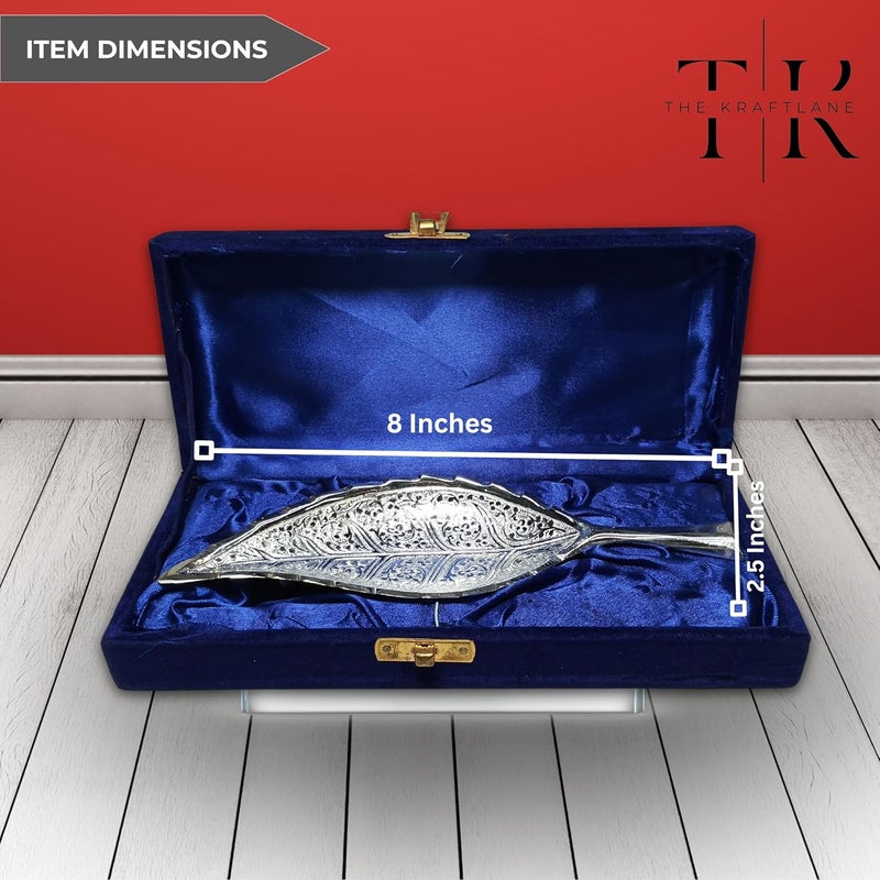 TheKraftLane TheKraftLane SilverPlated Leaf Shaped Serving Bowl Elegant Velvet Box Packaging Ideal for Special Occasions and Gifting - Image 5