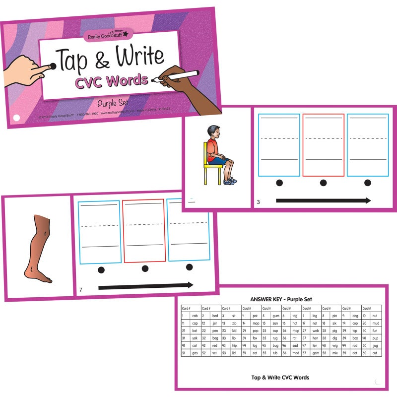 Really Good Stuff Tap and Write CVC Words - 120 Cards - Image 3