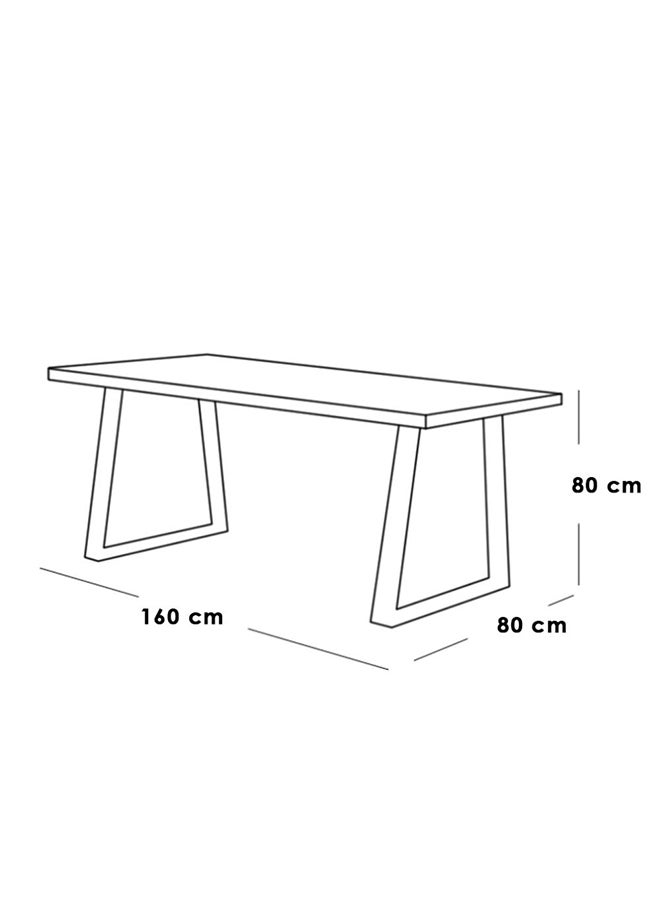 Generic Dining Table – MDF Wood And Iron, Black And Brown, 160×80×80 Cm  - Image 2
