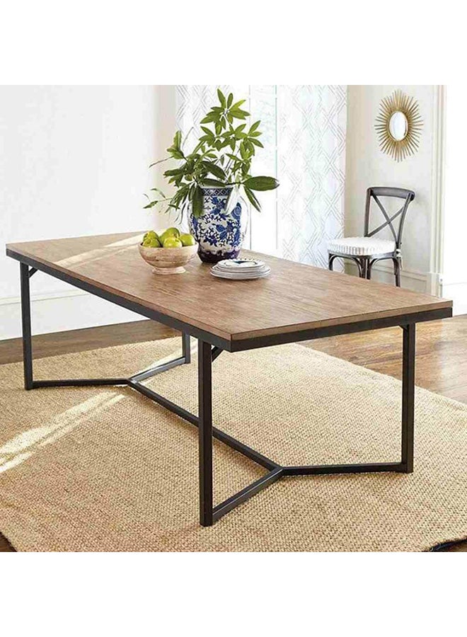 Generic Dining Table – MDF Wood And Iron, Black And Brown, 160×80×80 Cm  - Image 1