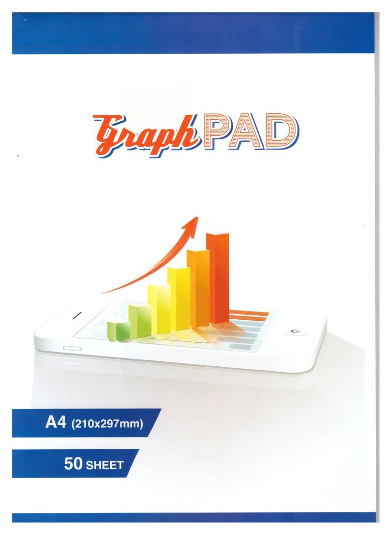 MARKQ Graph Paper Pad, A4, Squared Grid Paper book for Mathematics, Science, Engineers, Drawing, School Supplies, 50 Sheets - Image 1