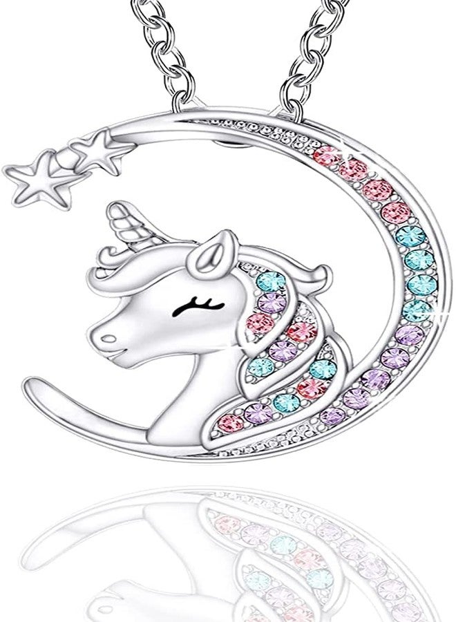 Luckilemon You are Magical Necklace for Girls Crystal Moon Pendant Necklaces Jewelry Gifts for Girls Daughter Granddaughter Niece Birthday - Image 1