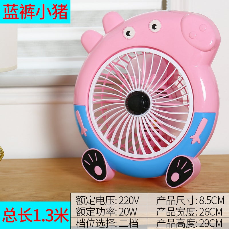 Zhongzhe Cartoon Electric Fan Desktop Rotating Leaf Fan Student Dormitory Mini Fan Silent Household Table Fan Dropshipping - Image 1