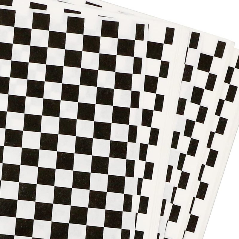 Hslife 100 Sheets Checkered Dry Waxed Deli Paper Sheets  Paper Liners For Plastic Food Basket  Wrapping Bread And Sandwiches (Black) - Image 5