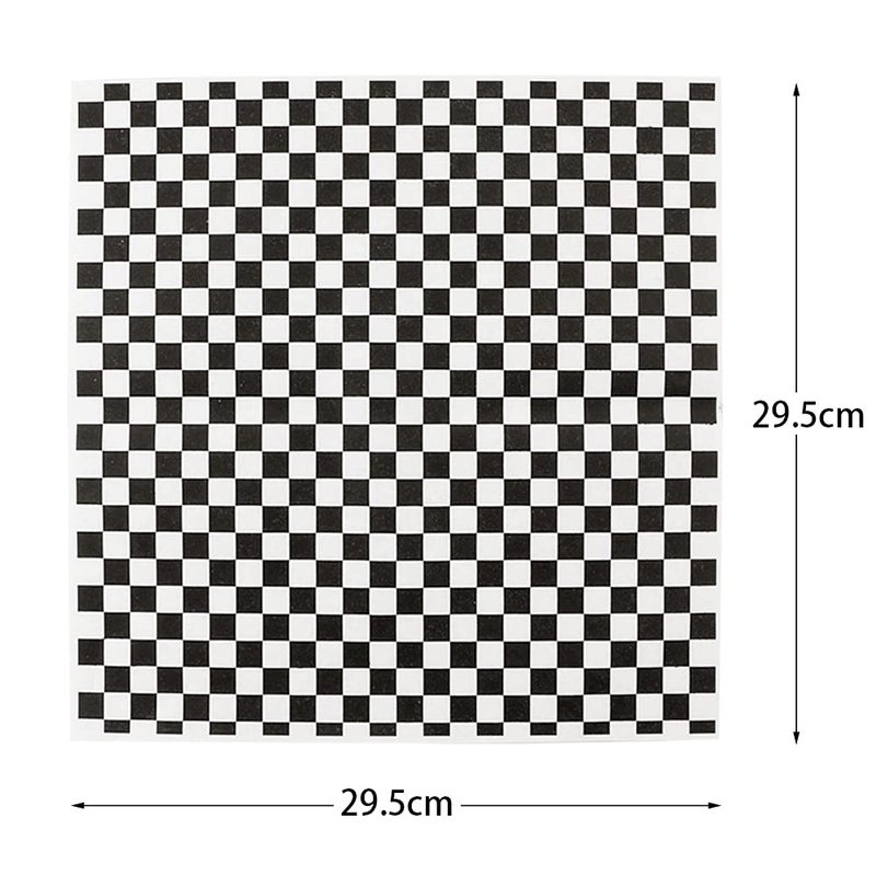 Hslife 100 Sheets Checkered Dry Waxed Deli Paper Sheets  Paper Liners For Plastic Food Basket  Wrapping Bread And Sandwiches (Black) - Image 2
