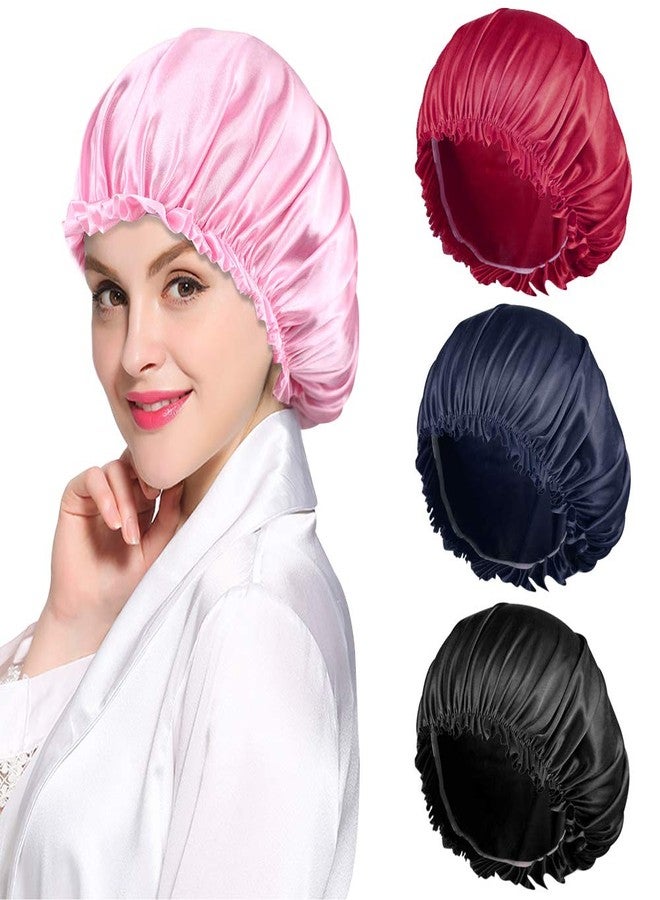 ROYBENS 4PCS Satin Bonnets for Women, Silk Hair Bonnet for Sleeping, Silky Sleep Cap for Curly Hair Braids, A - Image 1