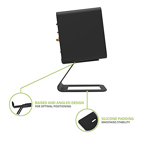 Kanto SE4 Elevated Desktop Speaker Stands for Medium Bookshelf Speakers & Mid-Size 3”-4” Studio Monitors | 5.6” Tall | Supports 9 lbs | Damping 2.0 mm Silicone Padding | ¼”-20 Mounting | Pair | Black - Image 3