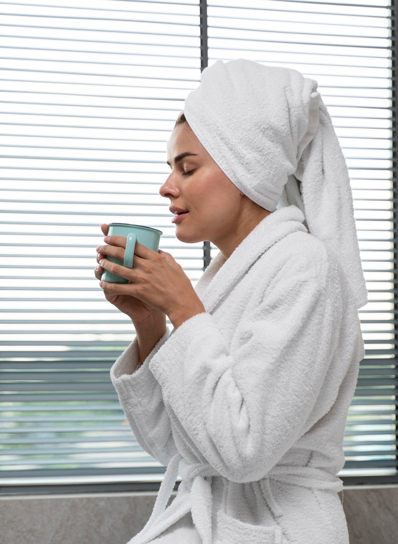 أميريكان لينين منشفة حمام ملمس ريش 550 جرام لكل متر مربع 100% قطن تيري 70x140 سم - ملمس فاخر فائق الامتصاص سريع الجفاف - Image 5