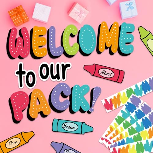 VABAMNA 63Pcs Classroom Bulletin Board Decorations Set - Welcome to Our Pack Crayon Cutouts with Border Trims for School Classroom Door Home Wall Decorations - Image 5