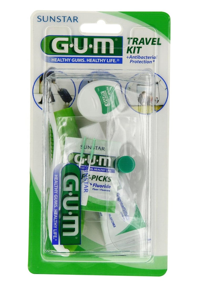 Gum Travel Kit Original White - Complete Oral Care Set with Toothbrush, Whitening Toothpaste for On-the-Go Convenience  - Image 3