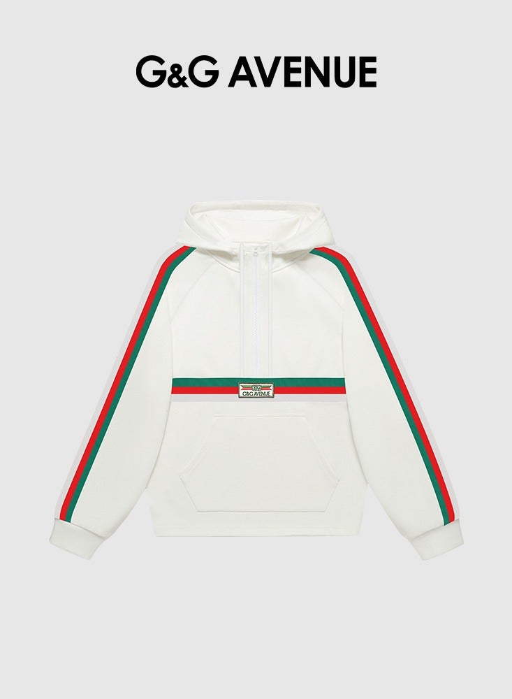 G&G AVENUE Men hooded sweatshirt sports casual half pullover blended comfortable sports with pocket hooded sweatshirt  - Image 1