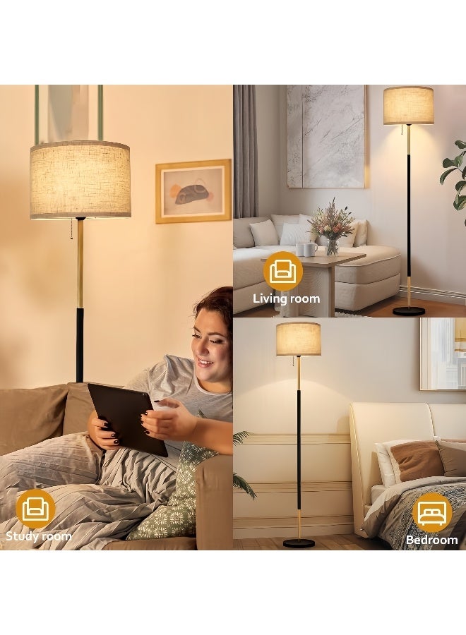 SHEIDLIN Modern Dimmable LED Floor Lamp with 3 Control Ways, 3 Color Modes Linen Shade for Living Room Bedroom Home Decoration - Image 2